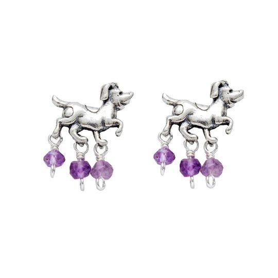 Aretes Perritos Amatista