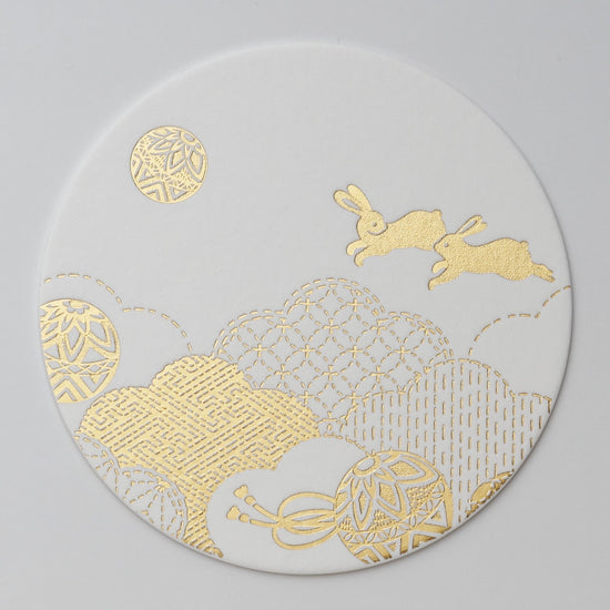 Foil-stamped coaster [ball rabbit].