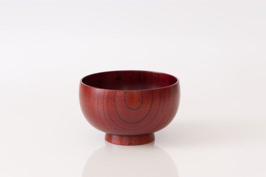 Shirasagi bowl, M, lacquer-black, zelkova, cherry