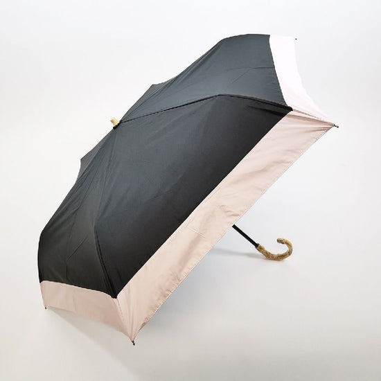 Heat-Shielding & Fully Light-Shielding Solid Color Cut-out 3-Tiered Folding Umbrella for Sun and Rain Black Coated Back