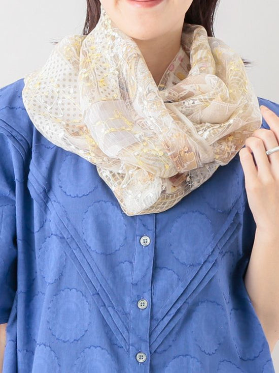 Patchwork mix shawl (2 colors) 100% silk