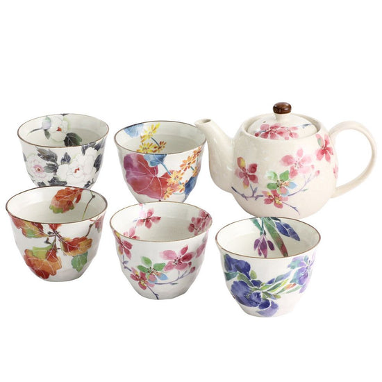 Hanagokoro 5-Class Pot Tea Set (03654)