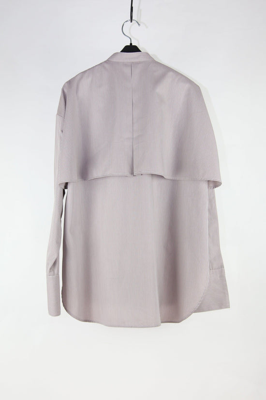 Striped Cape Shirt (Beige)