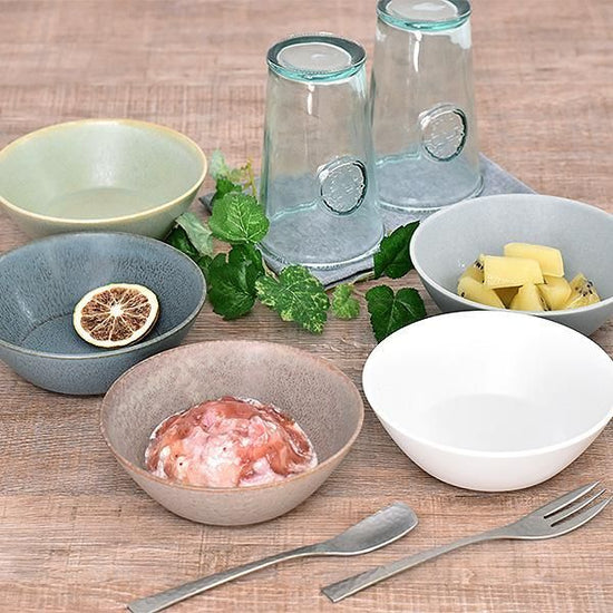 Cuisine Gray Mat Stan S Grayish Western Tableware Round Bowl Made in Japan Minoyaki, Stylish, Modern