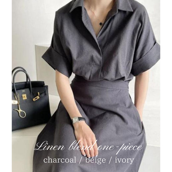 Linen blend dress