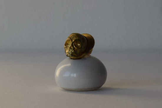 Brass Tie Clip: Skull