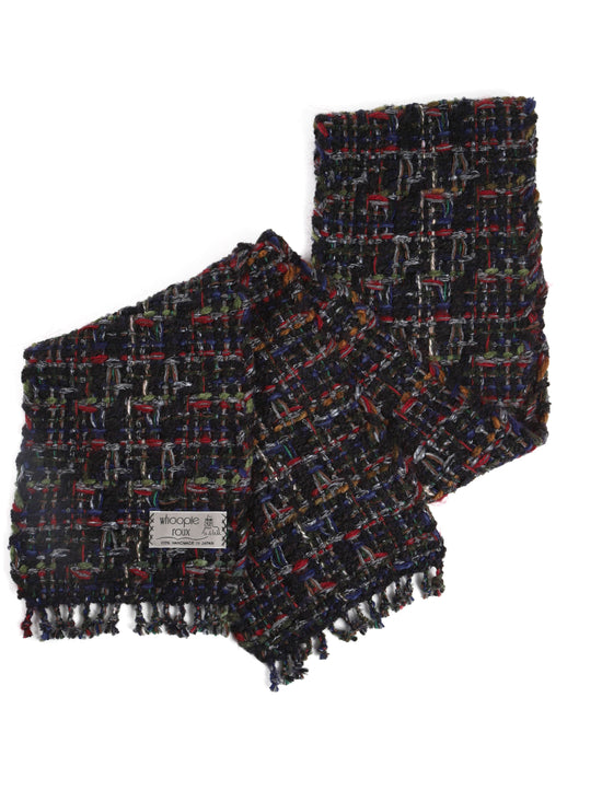 Handwoven tweed scarf | mid ♭135 [made with apparel leftover yarn]