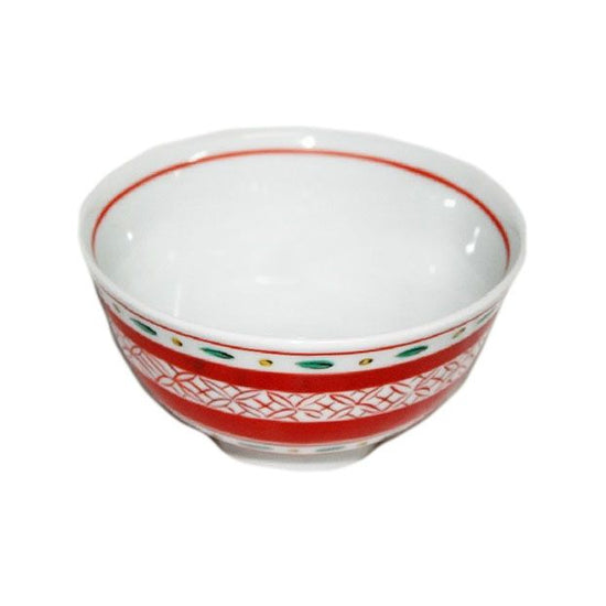 [Eisyou] (Lu) rice bowl with small pattern in red glaze