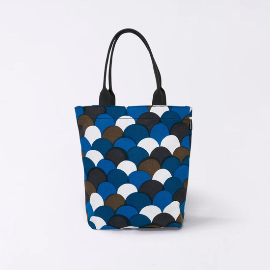 Kyoto Hand-Dyed Canvas Tote Bag (Vertical) (Blue Sea Wave)
