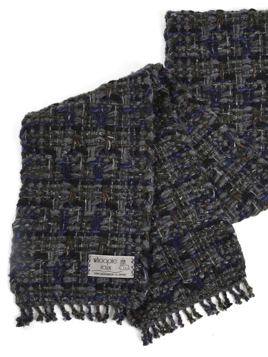 Handwoven tweed scarf | mid ♭136 [made with apparel leftover yarn]