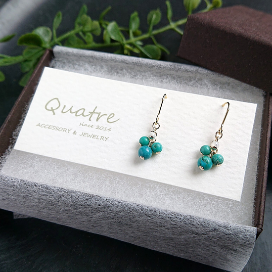 터키석 피어싱 이어링 콰트르