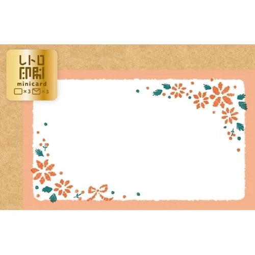 Furukawa Shiko Retro-Print Mini Card – Red Flowers