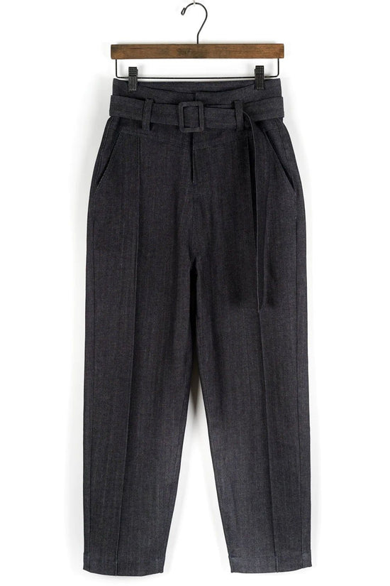 Tapered Pants with Belt