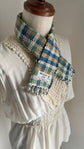 100% Organic cotton handwoven scarf _ TOWN / green ♭124