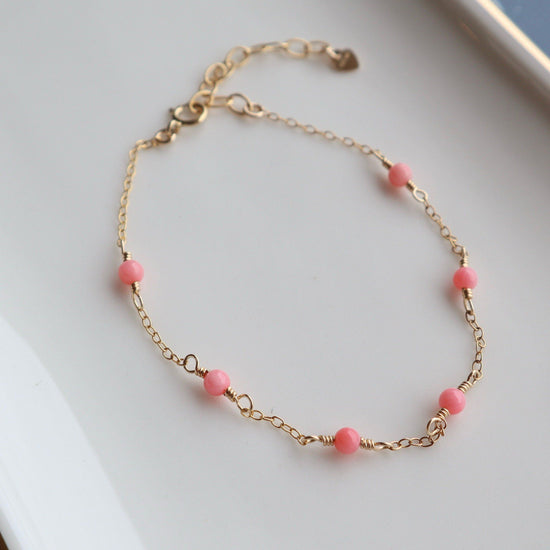 Pink coral bracelet