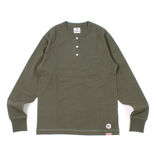 FELCO x HEALTHKNIT L/S HENLEY NECK POCKET-T U.S.COTTON OPEN END JERSEY - 5 Colors - FELC-290