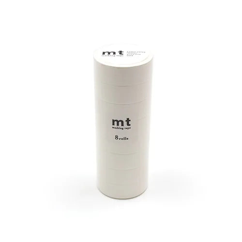 mt Masking Tape 8P – Matte White (8 rolls), 15mm×7m