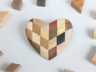 Marquetry Heart Brooch