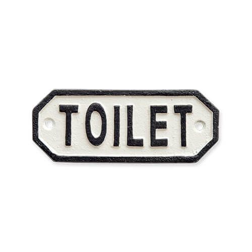 63577 [POSH MADE] sign plate TOILET white