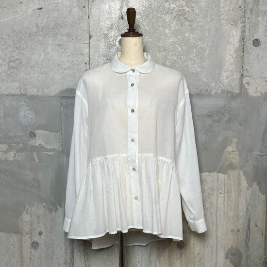 Cotton Silk Waist Gathered Shirt (made to order)