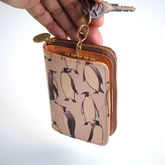 Key Wallet [ Mini Wallet + Key Case ] (Penguin) Leather All Leather Compact