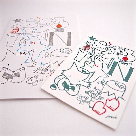 Set of Nankichi Niimi Fairy Tale Motif Notebook (A5) and hand-printed letterpress postcards