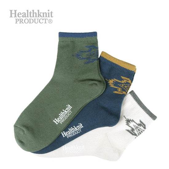 Healthknit 產品 男士 3P 四分之一襪子背面民族風