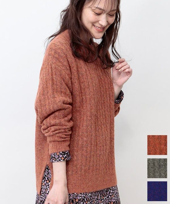 Cable knit pullover 24W080