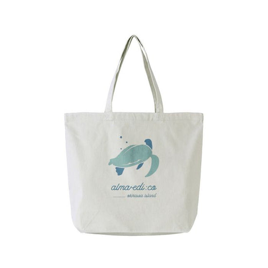 Basic tote bag [canvas] light gray "Sea turtle".