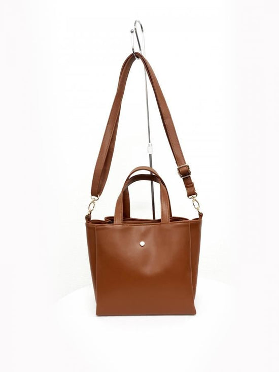 Satin Kashime Synthetic Leather 2-Way Handbag 2