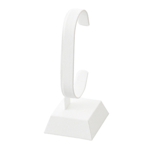 Watch Stand Vertical Type, Waggin C Ring, White or Black with Synthetic Leather Attachment, 1 piece AR-1965