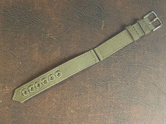 16mm width green cloth two-piece strap