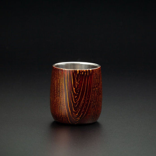 Lacquer polished cup, double-layered structure, Wamodan series, Dharma, ebony SCW-D202