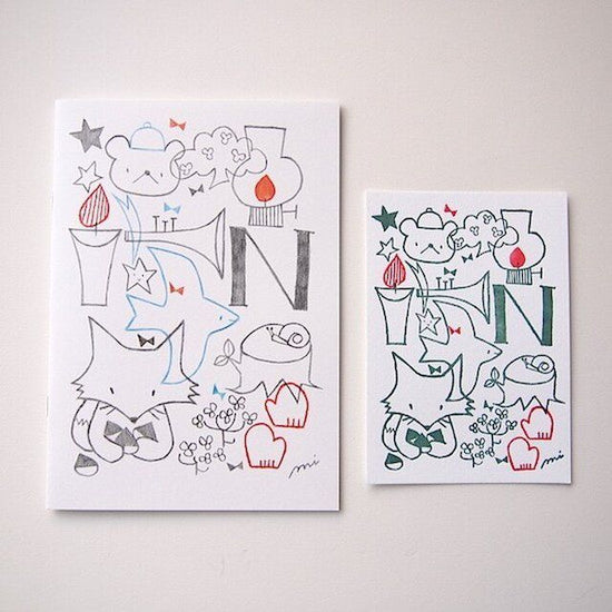 Set of Nankichi Niimi Fairy Tale Motif Notebook (A5) and hand-printed letterpress postcards