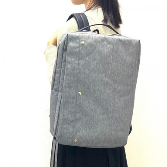 Poly canvas and synthetic leather polyester backpack in 3 colors