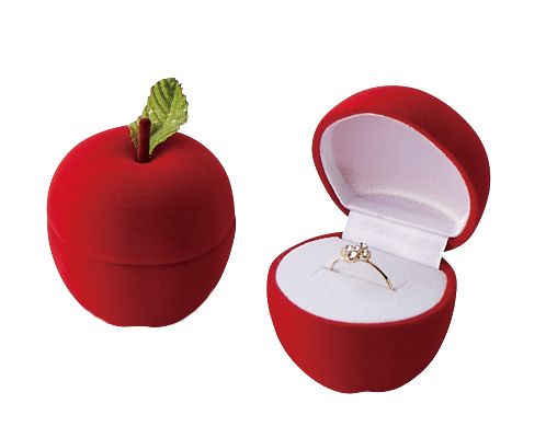 Gift box for both rings and pierced earrings, 12 apple apple shaped boxes AR-RE-323