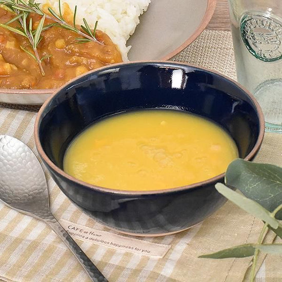 Navy Soil Bowl, medium blue Western tableware, small bowl, made in Japan, Minoyaki, stylish, modern