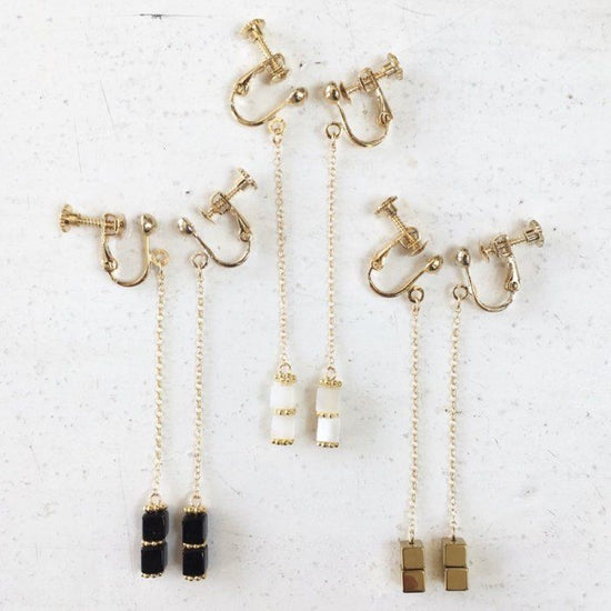 Cube long earring