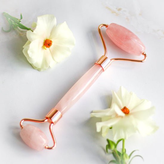 Crystal Face Roller <Rose quartz> <Natural