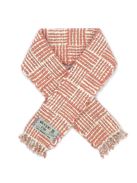 100% Organic cotton handwoven scarf _ WALL / peach ♭122