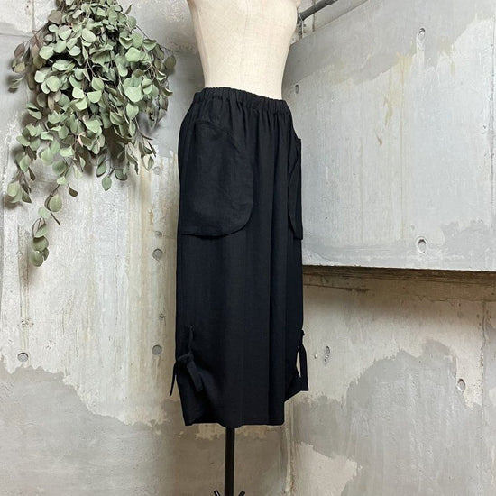 Linen-Rayon Bio-finished Side Ribbon Pants (made to order)