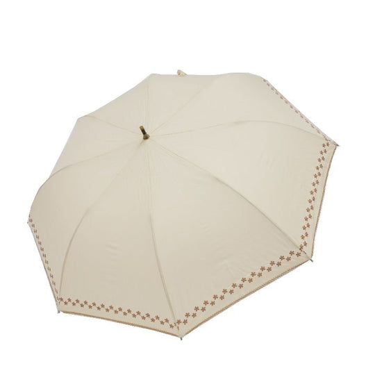 Short Wide Umbrella Cotton and Polyester Flower Embroidery Rain or Shine