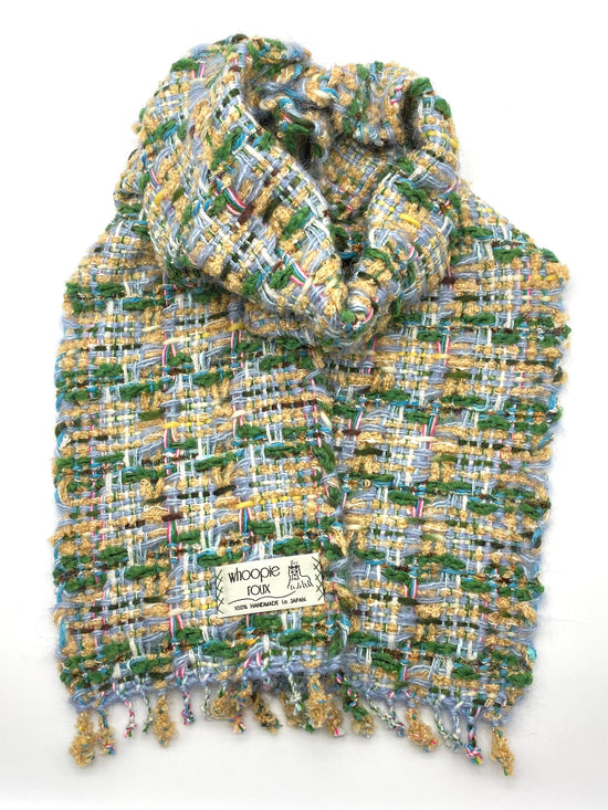 Handwoven tweed scarf | mid ♭60 [made with apparel leftover yarn]