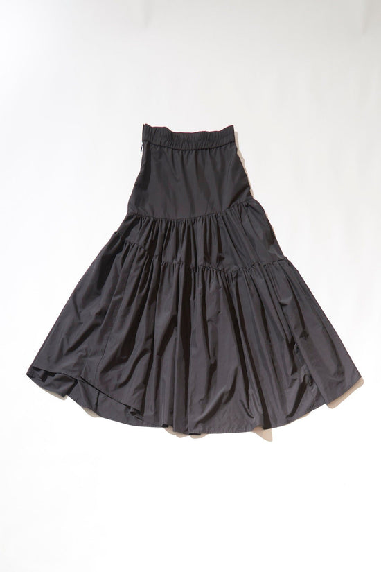 Taffeta Tiered Skirt (Black)