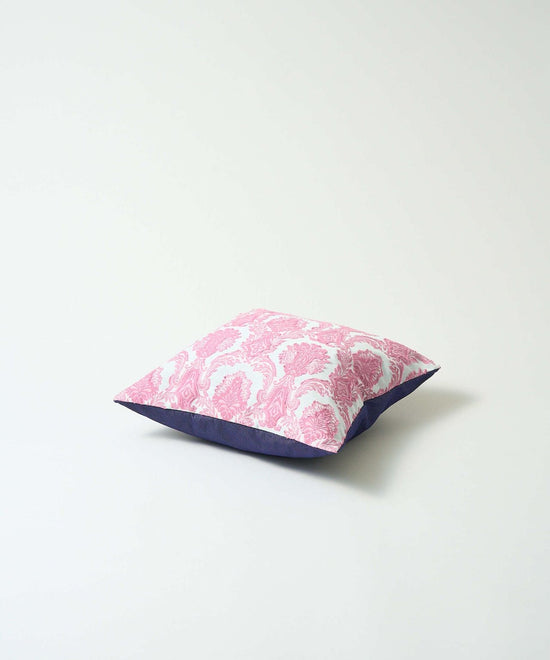 Cushion cover / pink damask × blue jeans / M