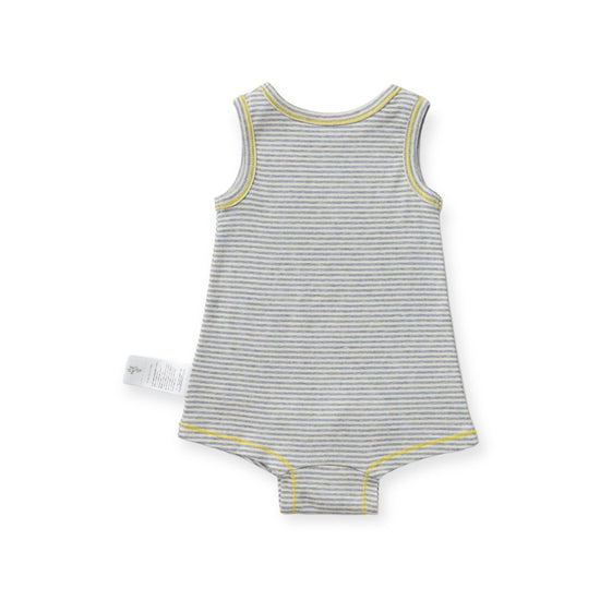 Extended Onesie Sleeveless Dusty Gray and Yellow