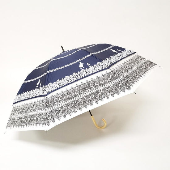 Transform Umbrella Lace Pattern Hem Spreading Umbrella Wind-away Umbrella Sunny / Rainy Black Coated Body Lining