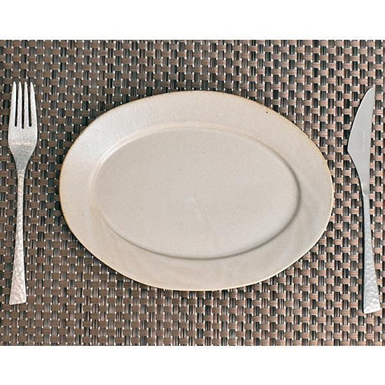 Wide Rim Ivory 23cm Platter, White Type, Western Tableware, Modified Plate, Made in Japan, Minoyaki, Cafe Style