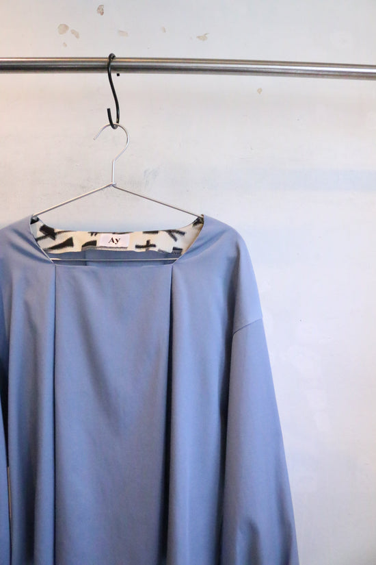 Kusabi Square Neck Blouse -Blue