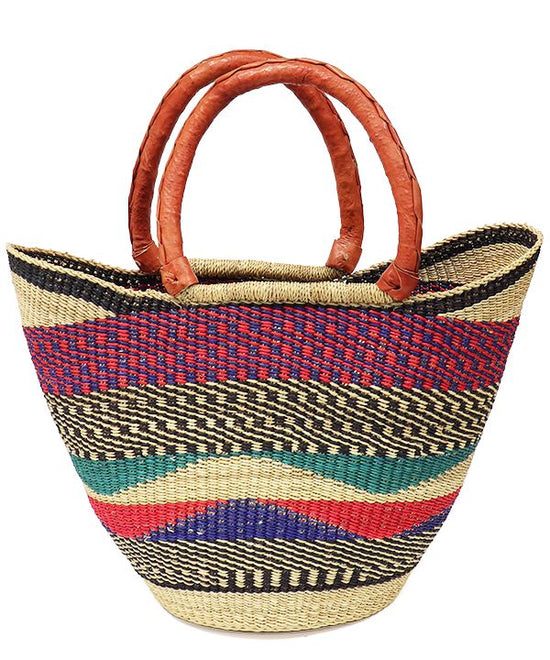 Brown×Multi-pattern Burkina Volga Bag L (Assorted) H25S005BR